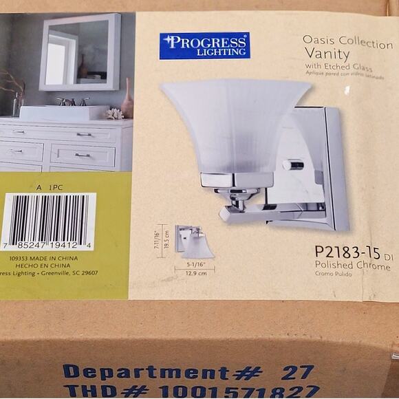 Progress Lighting 5 in. Oasis Collection 1-Light Polished Chrome Vanity Light - Picture 5 of 6